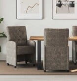 VidaXL Eetstoelen 2 pcs Donkergrijs 58 x 67 x 97 cm Faux suede leer