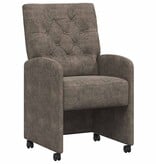 VidaXL Eetstoelen 2 pcs Donkergrijs 58 x 67 x 97 cm Faux suede leer