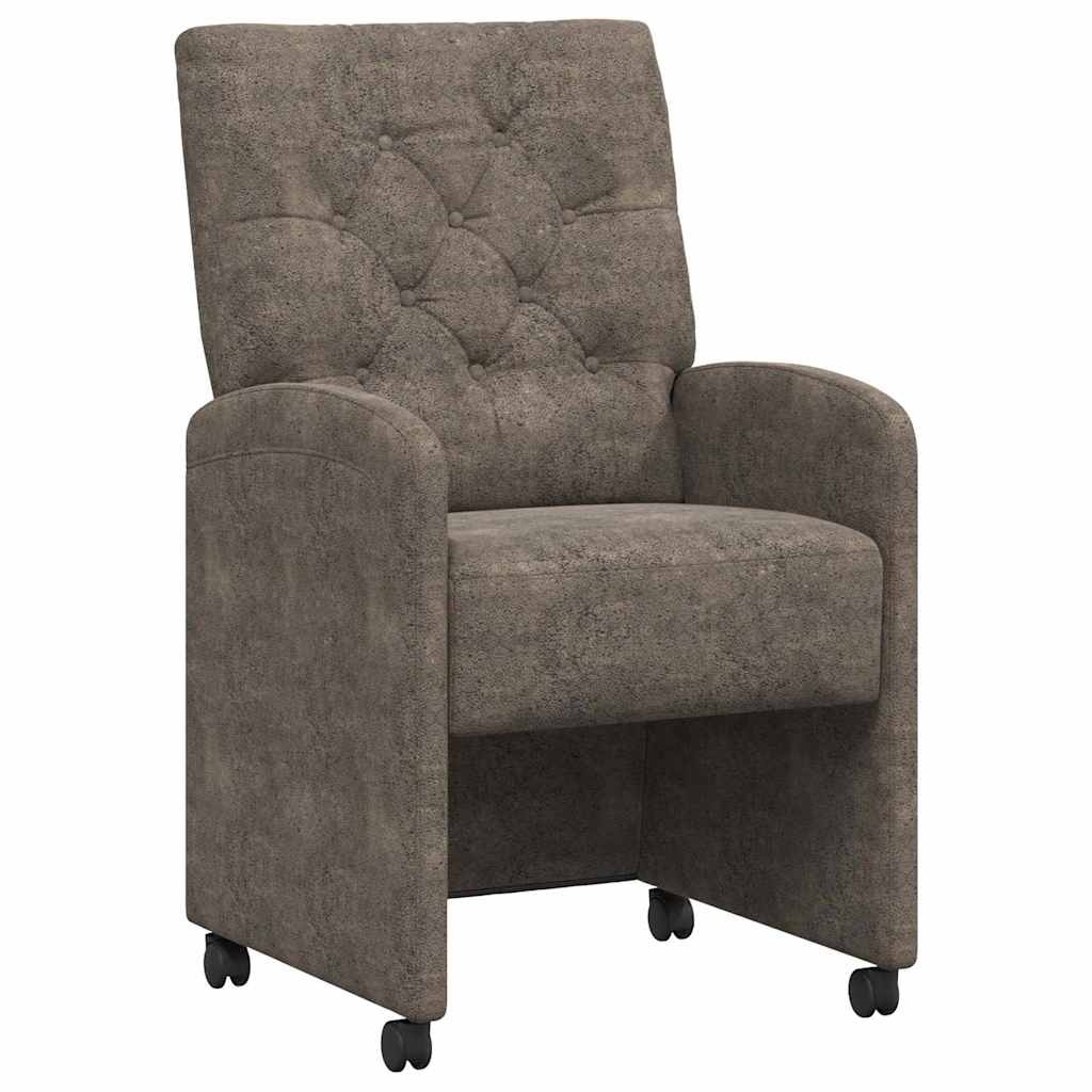 VidaXL Eetstoelen 2 pcs Donkergrijs 58 x 67 x 97 cm Faux suede leer