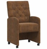 VidaXL Eetstoelen 2 pcs Bruin 58 x 67 x 97 cm Faux suede leer