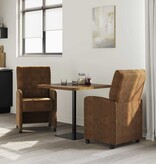 VidaXL Eetstoelen 2 pcs Bruin 58 x 67 x 97 cm Faux suede leer