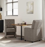 VidaXL Eetstoelen met wielen 2 pcs Grijs 58 x 67 x 97 cm Kunstleer