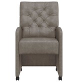 VidaXL Eetstoelen met wielen 2 pcs Grijs 58 x 67 x 97 cm Kunstleer