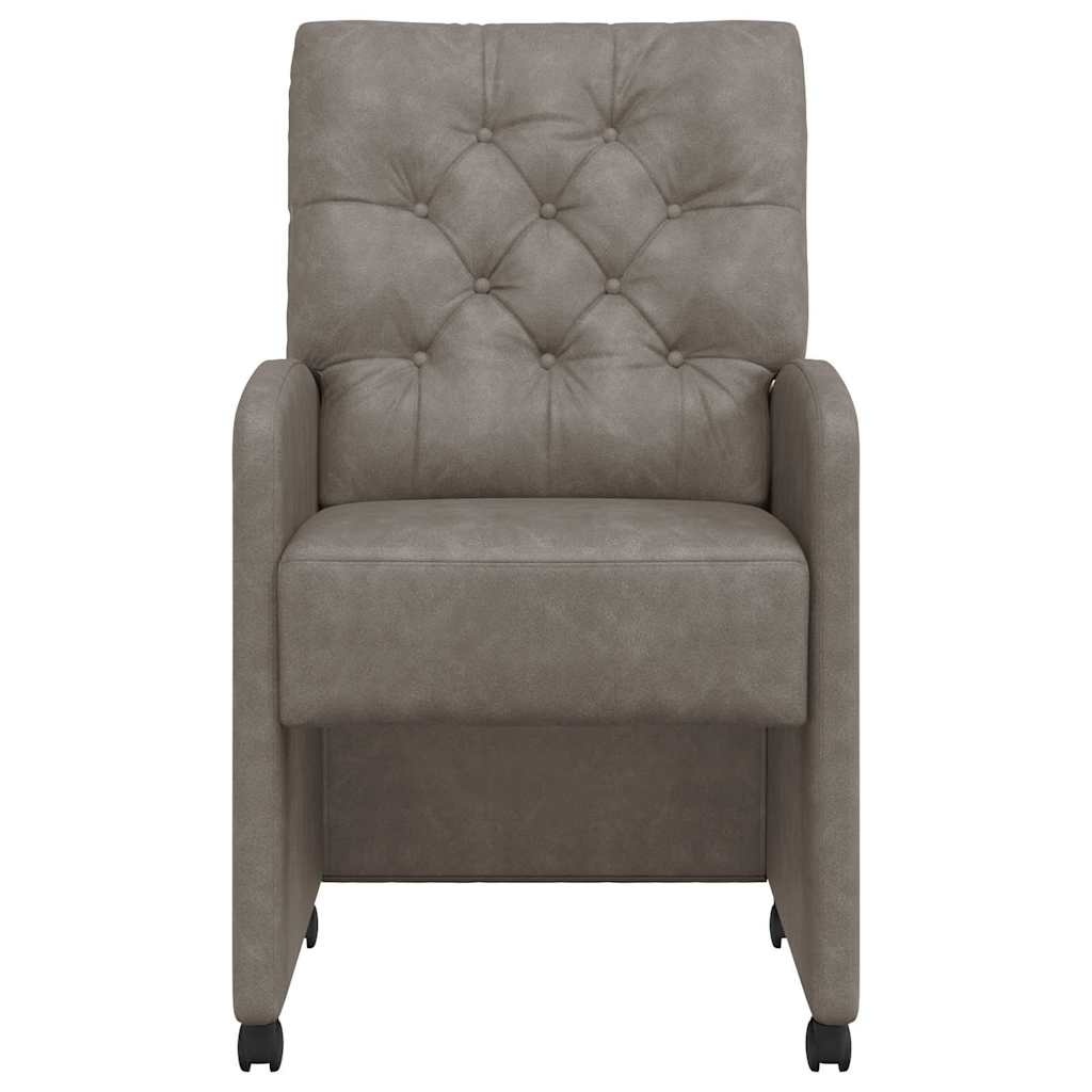 VidaXL Eetstoelen met wielen 2 pcs Grijs 58 x 67 x 97 cm Kunstleer