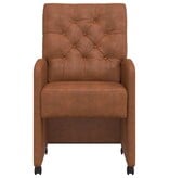 VidaXL Eetstoelen met wielen 2 pcs Bruin 58 x 67 x 97 cm Kunstleer