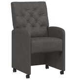 VidaXL Eetstoelen met wielen 2 pcs Zwart 58 x 67 x 97 cm Kunstleer