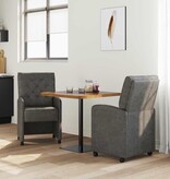 VidaXL Eetstoelen met wielen 2 pcs Zwart 58 x 67 x 97 cm Kunstleer