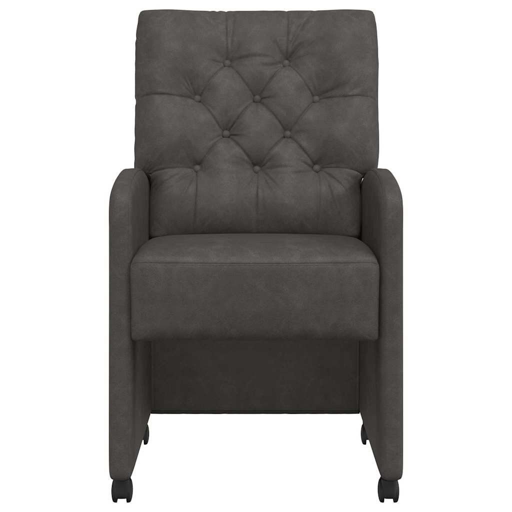 VidaXL Eetstoelen met wielen 2 pcs Zwart 58 x 67 x 97 cm Kunstleer