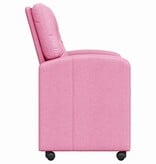 VidaXL Eetstoelen met wielen 2 pcs Roze 57 x 67 x 95 cm Stof
