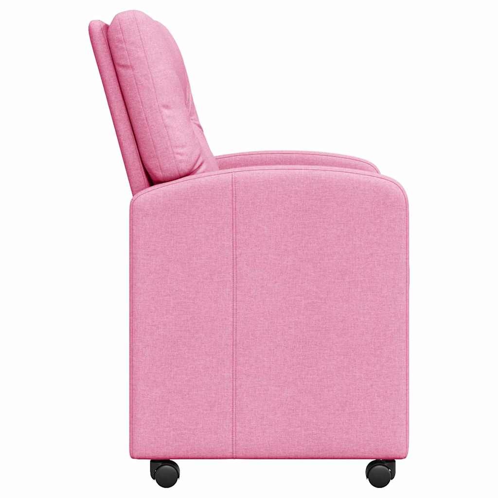 VidaXL Eetstoelen met wielen 2 pcs Roze 57 x 67 x 95 cm Stof
