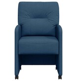 VidaXL Eetstoelen met wielen 2 pcs Blauw 57 x 67 x 95 cm Stof