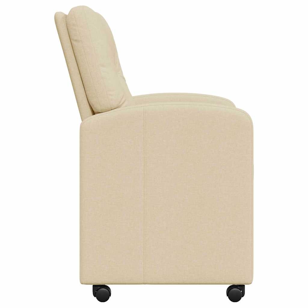 VidaXL Eetstoelen met wielen 2 pcs Crème 57 x 67 x 95 cm Stof
