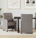 VidaXL Eetstoelen met wielen 2 pcs Taupe 57 x 67 x 95 cm Stof
