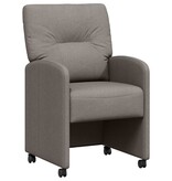 VidaXL Eetstoelen met wielen 2 pcs Taupe 57 x 67 x 95 cm Stof