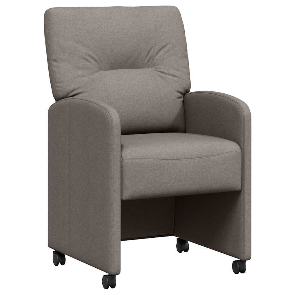 VidaXL Eetstoelen met wielen 2 pcs Taupe 57 x 67 x 95 cm Stof
