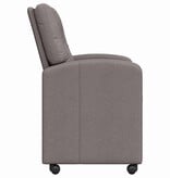 VidaXL Eetstoelen met wielen 2 pcs Taupe 57 x 67 x 95 cm Stof
