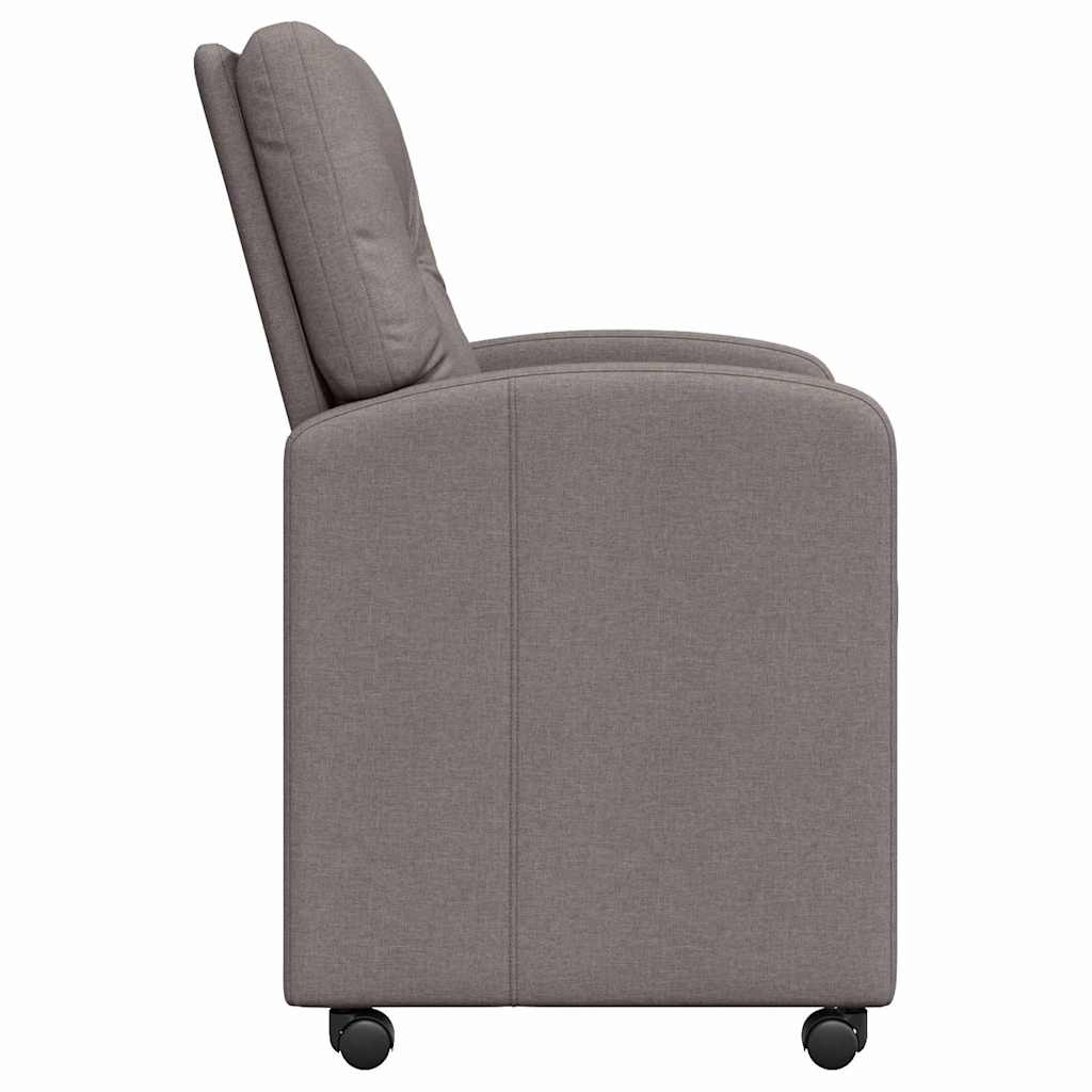 VidaXL Eetstoelen met wielen 2 pcs Taupe 57 x 67 x 95 cm Stof