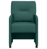 VidaXL Eetstoelen met wielen 2 pcs Donkergroen 57 x 67 x 95 cm Stof