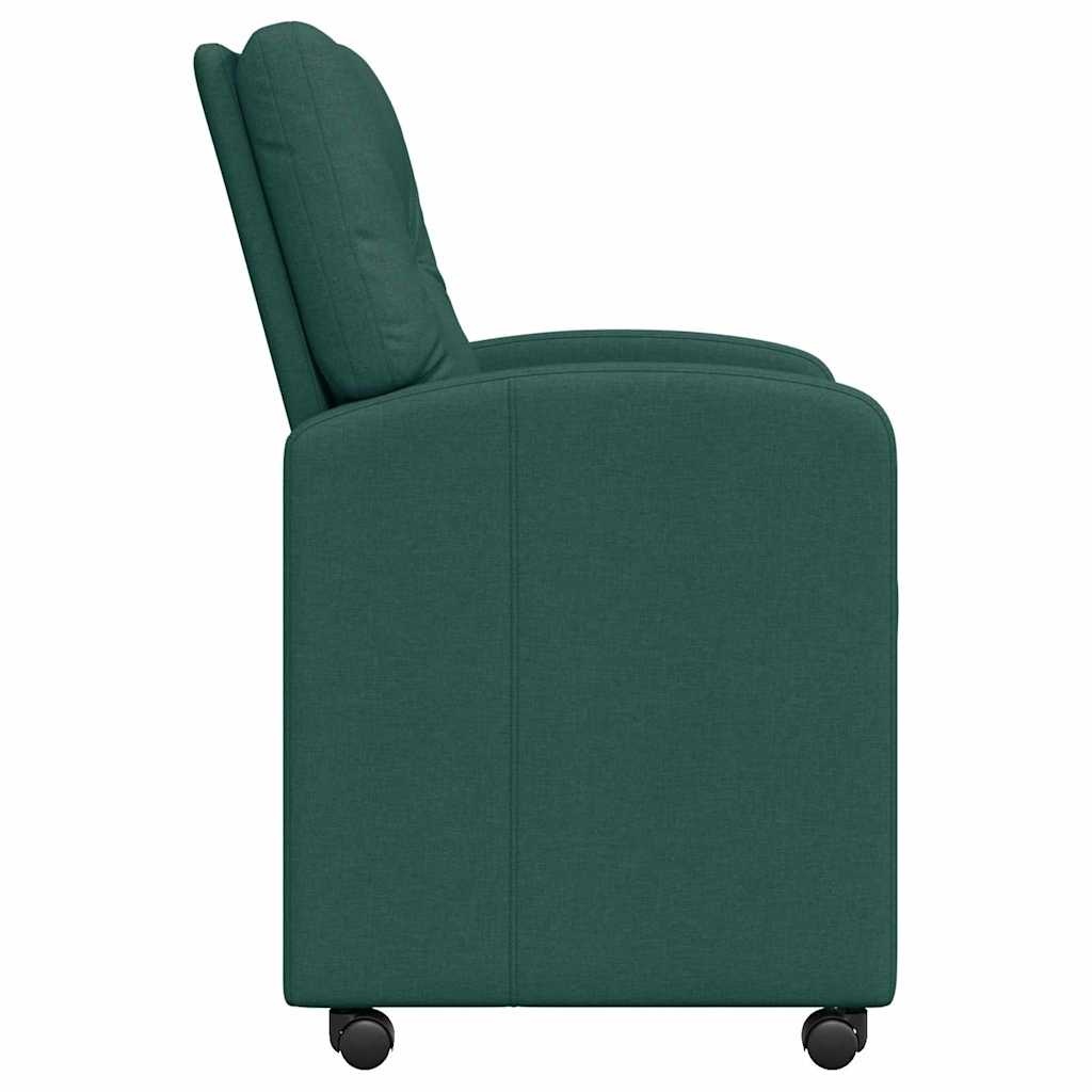 VidaXL Eetstoelen met wielen 2 pcs Donkergroen 57 x 67 x 95 cm Stof