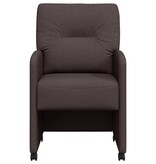 VidaXL Eetstoelen met wielen 2 pcs Donkerbruin 57 x 67 x 95 cm Stof