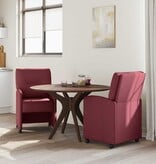 VidaXL Eetstoelen met wielen 2 pcs Wijnrood 57 x 67 x 95 cm Stof