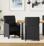 VidaXL Eetstoelen met wielen 2 pcs Zwart 57 x 67 x 95 cm Stof
