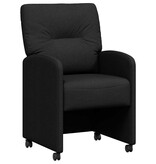 VidaXL Eetstoelen met wielen 2 pcs Zwart 57 x 67 x 95 cm Stof