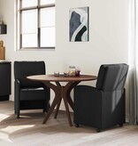 VidaXL Eetstoelen met wielen 2 pcs Zwart 57 x 67 x 95 cm Stof
