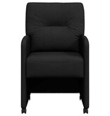 VidaXL Eetstoelen met wielen 2 pcs Zwart 57 x 67 x 95 cm Stof
