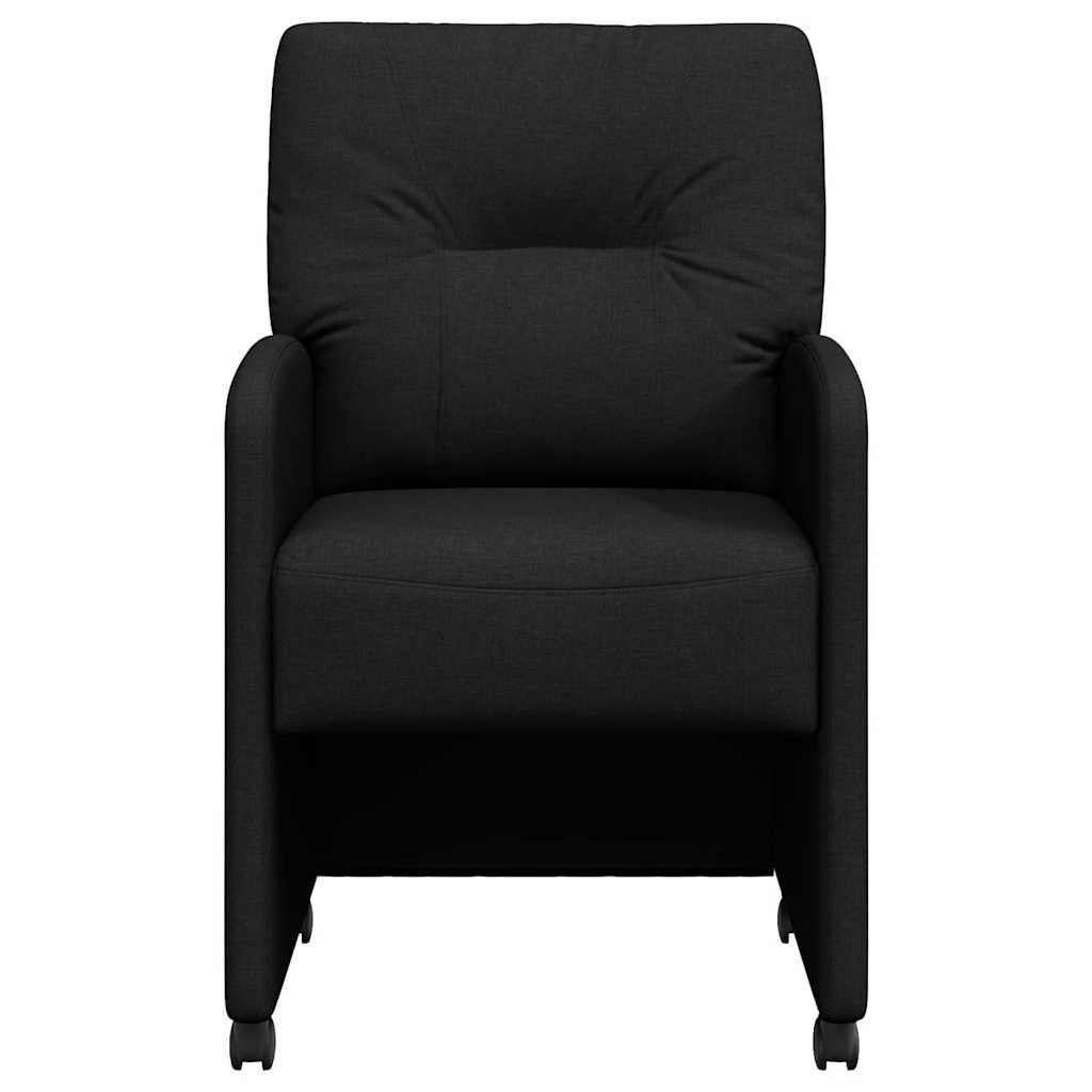 VidaXL Eetstoelen met wielen 2 pcs Zwart 57 x 67 x 95 cm Stof