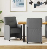 VidaXL Eetstoelen met wielen 2 pcs Donkergrijs 57 x 67 x 95 cm Stof