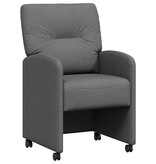 VidaXL Eetstoelen met wielen 2 pcs Donkergrijs 57 x 67 x 95 cm Stof