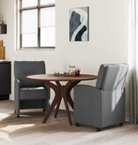 VidaXL Eetstoelen met wielen 2 pcs Donkergrijs 57 x 67 x 95 cm Stof