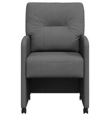 VidaXL Eetstoelen met wielen 2 pcs Donkergrijs 57 x 67 x 95 cm Stof