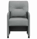 VidaXL Eetstoelen met wielen 2 pcs Lichtgrijs 57 x 67 x 95 cm Stof