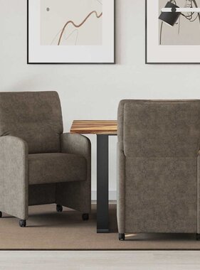 VidaXL Eetstoelen 2 pcs Donkergrijs 57 x 67 x 95 cm Faux suede leer