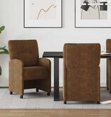 VidaXL Eetstoelen 2 pcs Bruin 57 x 67 x 95 cm Faux suede leer