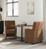 VidaXL Eetstoelen 2 pcs Bruin 57 x 67 x 95 cm Faux suede leer