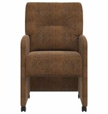 VidaXL Eetstoelen 2 pcs Bruin 57 x 67 x 95 cm Faux suede leer