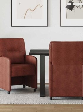 VidaXL Eetstoelen 2 pcs Glanzend bruin 57 x 67 x 95 cm Kunstleer