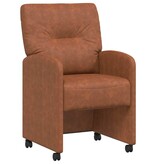 VidaXL Eetstoelen met wielen 2 pcs Bruin 57 x 67 x 95 cm Kunstleer