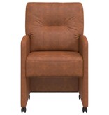 VidaXL Eetstoelen met wielen 2 pcs Bruin 57 x 67 x 95 cm Kunstleer