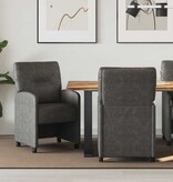 VidaXL Eetstoelen met wielen 2 pcs Zwart 57 x 67 x 95 cm Kunstleer