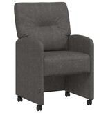 VidaXL Eetstoelen met wielen 2 pcs Zwart 57 x 67 x 95 cm Kunstleer