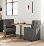 VidaXL Eetstoelen met wielen 2 pcs Zwart 57 x 67 x 95 cm Kunstleer