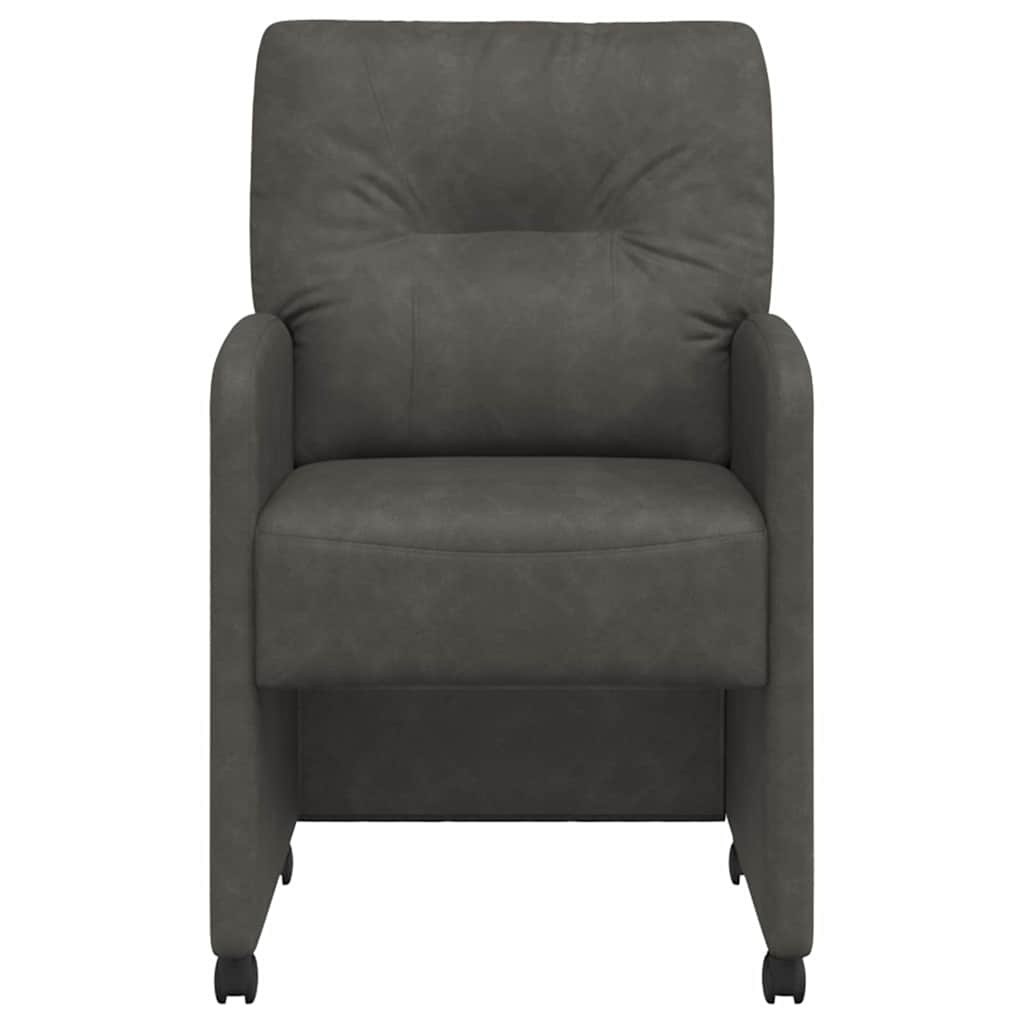 VidaXL Eetstoelen met wielen 2 pcs Zwart 57 x 67 x 95 cm Kunstleer