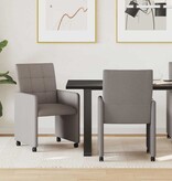 VidaXL Eetstoelen met wielen 2 pcs Taupe 58 x 65 x 94 cm Stof