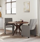 VidaXL Eetstoelen met wielen 2 pcs Taupe 58 x 65 x 94 cm Stof