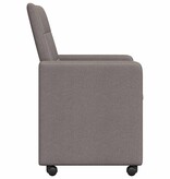 VidaXL Eetstoelen met wielen 2 pcs Taupe 58 x 65 x 94 cm Stof