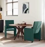 VidaXL Eetstoelen met wielen 2 pcs Donkergroen 58 x 65 x 94 cm Stof